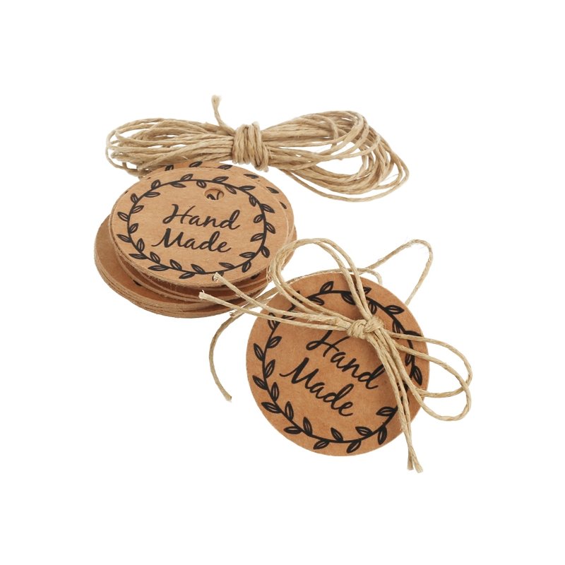 Etiquetas de papelao redondas hand made