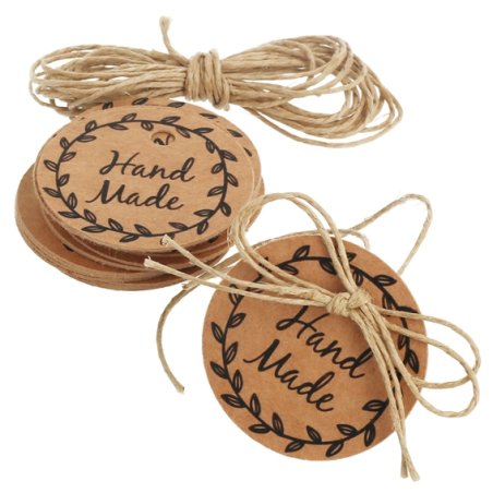 Etiquetas de papelao redondas hand made