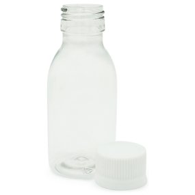 Botella 250 ml PET transparente tapon blanco precinto Botella 250 ml PET transparente tapon blanco precinto
