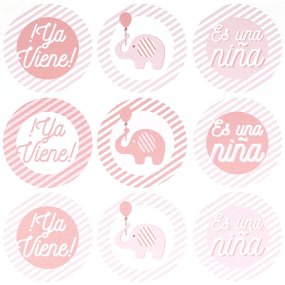 Adesivos baby shower e uma menina