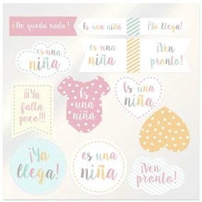 Mix autocollants baby shower fille