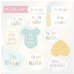 Mix pegatinas baby shower niño Mix pegatinas baby shower niño