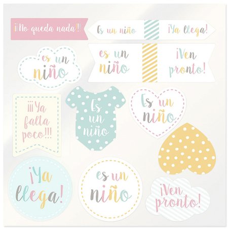 Mix adesivos baby shower menino