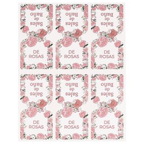 Pegatinas saquito sales de baño de rosas Pegatinas saquito sales de baño de rosas