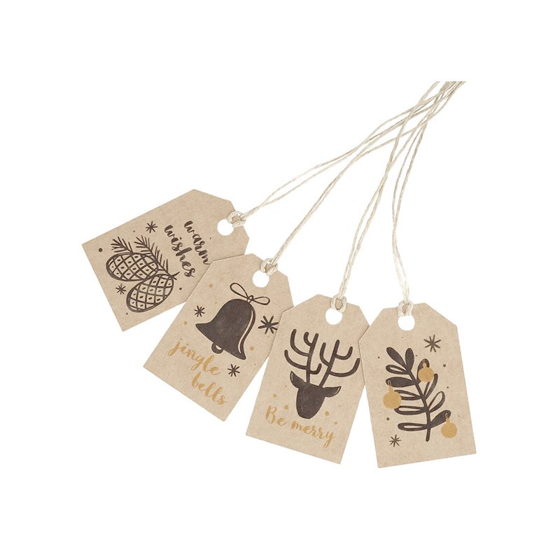 Mélange d’étiquettes en carton de Noël