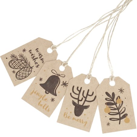 Mélange d’étiquettes en carton de Noël