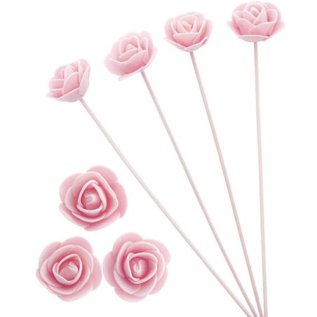  Tiges de Mikado avec fleur rose