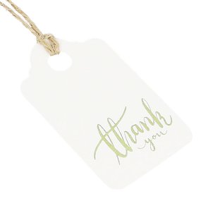 Étiquettes en carton merci vert