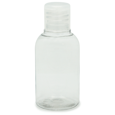 Botella pet transparente 50 ml tapón de aluminio