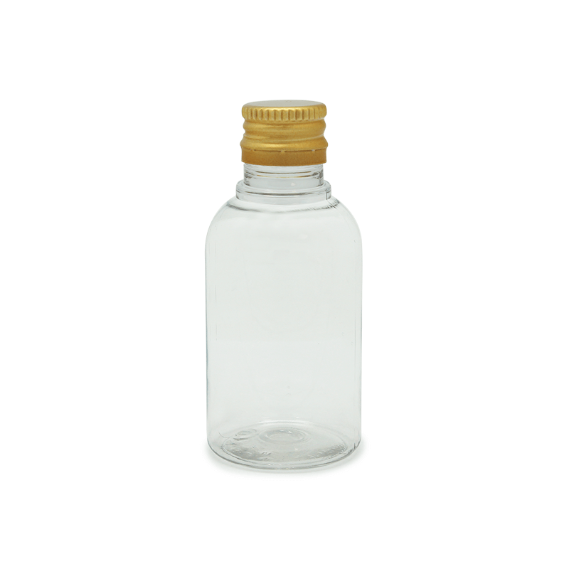 Botella PET 50 ml rosca dorada