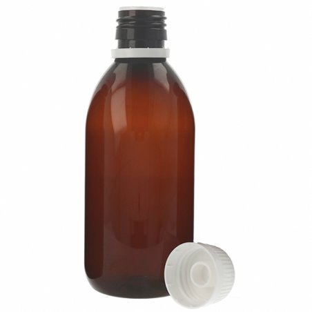 Bouteille ambre en plastique 250 ml