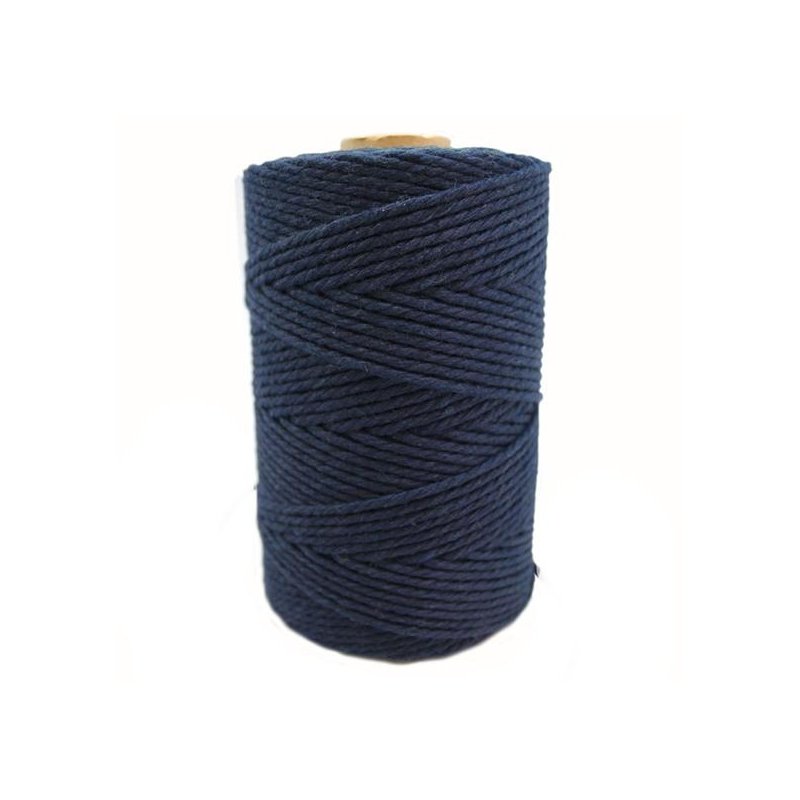 Cordon de coton bleu marine