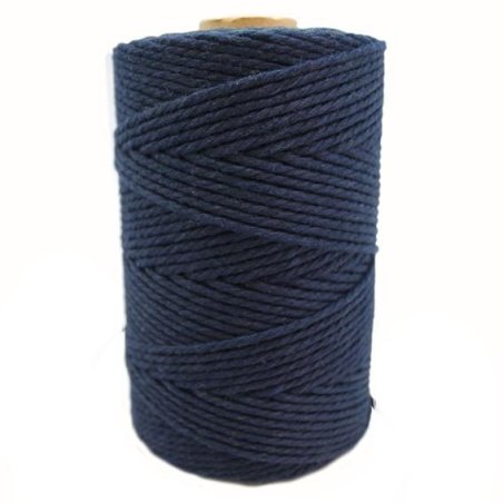 Cordon de coton bleu marine