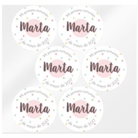 Pegatinas personalizadas nombres con topitos Pegatinas personalizadas nombres con topitos