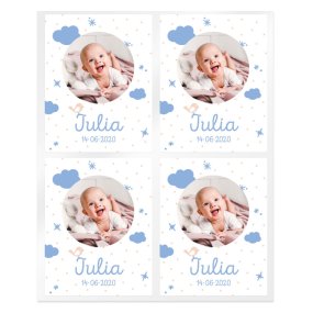 Pegatinas nubes bautizo personalizadas con foto Pegatinas nubes bautizo personalizadas con foto