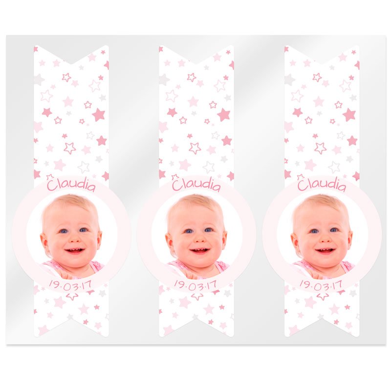 Adesivos estrelas rosas