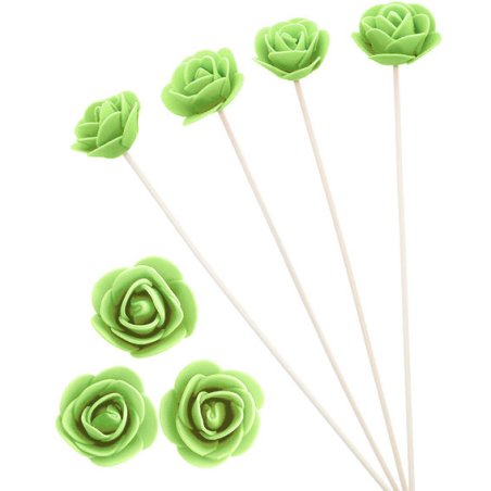  Tiges de mikado avec fleur vert pistache