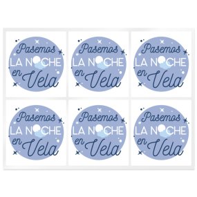 Pegatinas para velas pasemos la noche en vela Pegatinas para velas pasemos la noche en vela