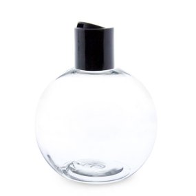 Botella 250 ml PET sphere tapon dis top negro Botella 250 ml PET sphere tapon dis top negro