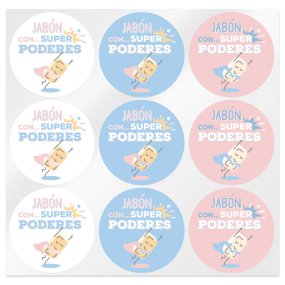 Pegatinas jabon con superpoderes Pegatinas jabon con superpoderes