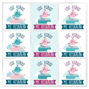 Pegatinas los virus me resbalan Pegatinas los virus me resbalan