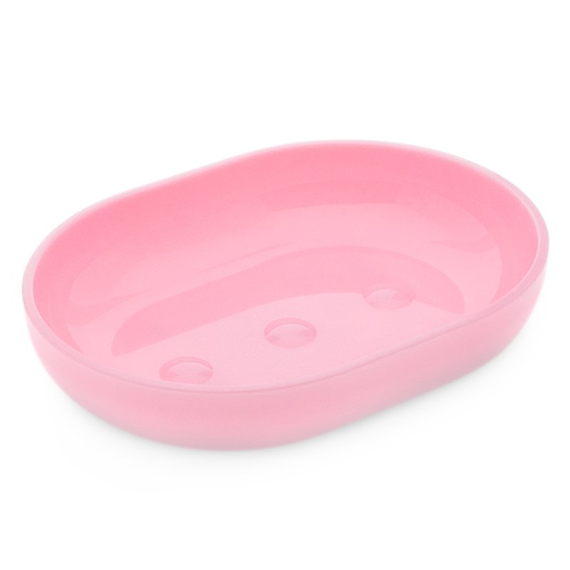 Saboneteira rosa oval de plastico