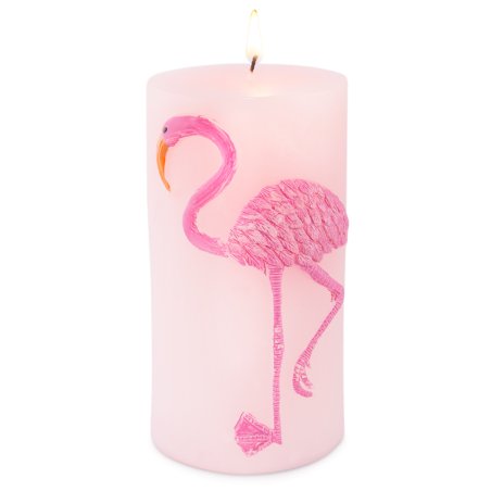 Bougie rose avec flamenco