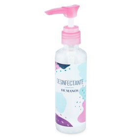 Recipient 100 ml distributeur rose pour gel désinfectant