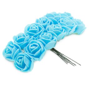 Mini fleurs turquoise avec fil de fer