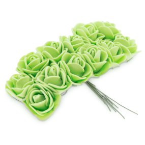 Mini flores verde pistache com arame