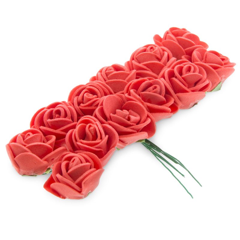 Mini flores rojas para packaging