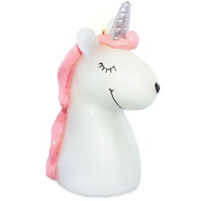 Bougie licorne blanche