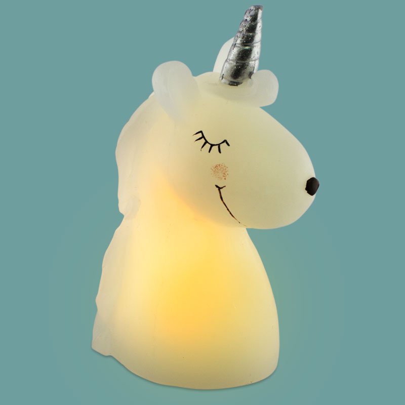 Vela led unicornio branca para decorar