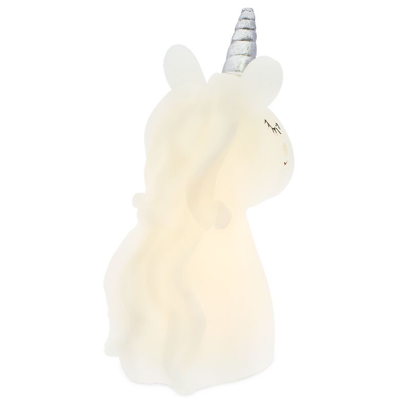 Vela led unicornio branca para presentes