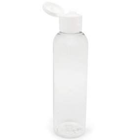 Flacon haut PET 250 ml bouchon de charnière blanc