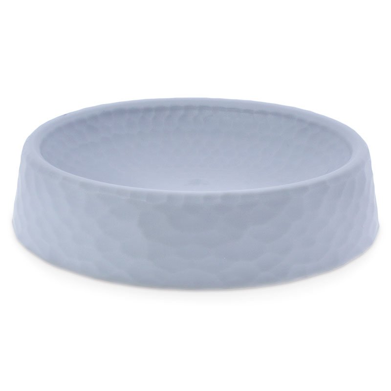 Saboneteira oval de plastico cinza
