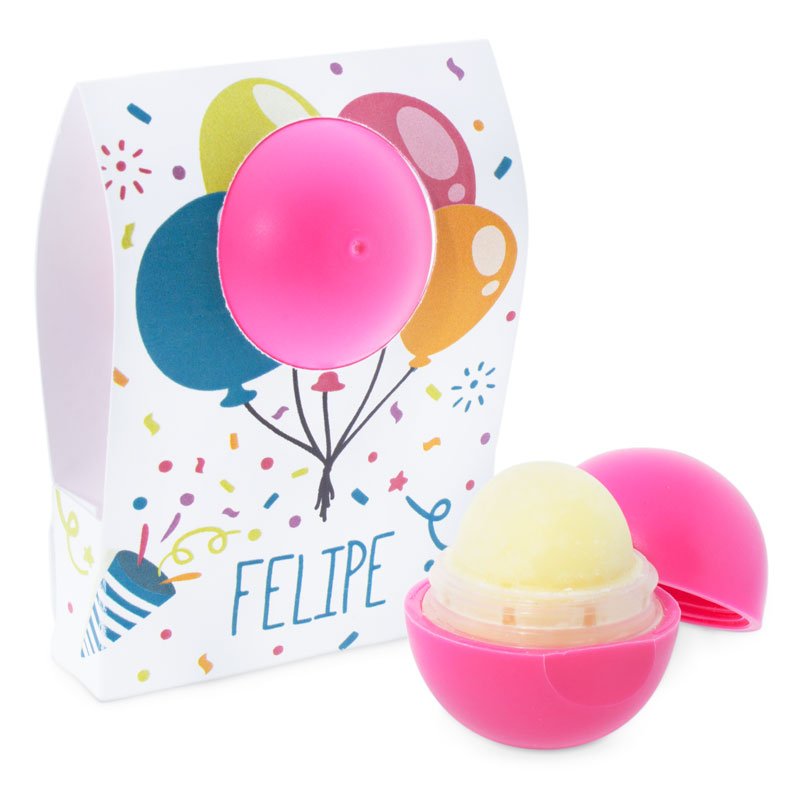 Caja personalizada globos para labiales