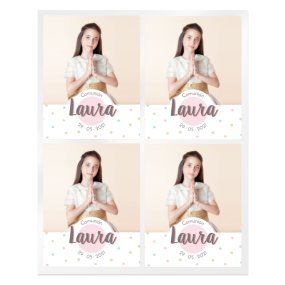 Pegatinas topos comunion personalizadas con foto Pegatinas topos comunion personalizadas con foto