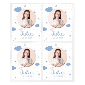 Pegatinas nubes comunion personalizadas con foto Pegatinas nubes comunion personalizadas con foto