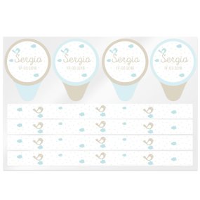 Autocollants de bougie de baptême personnalisés Autocollants de bougie de baptême personnalisés
