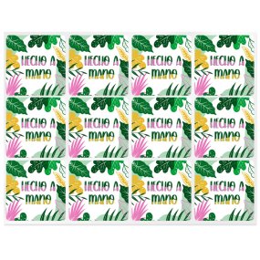Adesivos feitos à mão tropical