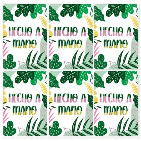 Adesivos retangulares feitos à mão tropical