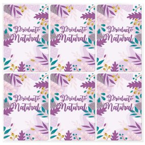 Adesivos retangulares produto natural