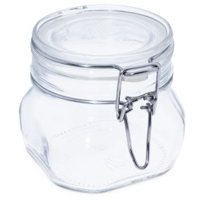 Frasco de vidro 500 ml com fechamento hermético Frasco de vidro 500 ml com fechamento hermético
