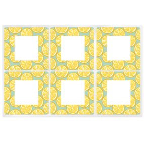 Adesivos quadrados com laranjas