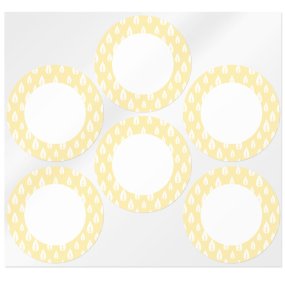 Autocolantes redondos laranjas com folhas