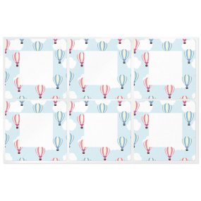 Adesivos quadrados baloes de ar quente