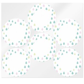 Autocolantes redondos gotas coloridas