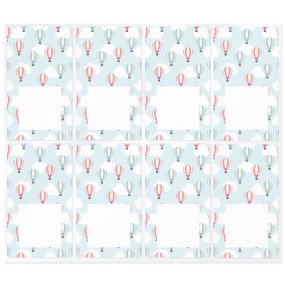 Adesivos retangulares com baloes de ar quente