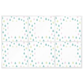 Adesivos quadrados gotas coloridas